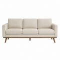 3-Sitzer Sofa Beige Polyester Rechteckig 200 x 85 x 85 cm