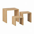 3er Set Satztische Couchtische Eiche MDF rechteckig 45 x 40 x 50 cm 35 x 30 x 40 cm 25 x 20 x 30 cm