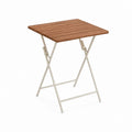 Klapptisch Braun Akazien-Massivholz Stahl quadratisch 70 x 70 x 70 cm