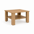 Couchtisch Eichenholzoptik Spanplatte quadratisch mit Ablage 70 x 70 x 45 cm