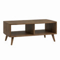 Couchtisch mit 2 offenen Fächern walnussbraun MDF rechteckig 100 x 50 x 45 cm
