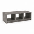 Couchtisch Betonoptik aus melaminharzbeschichteter Spanplatte rechteckig mit 3 offenen Fächern 110 x 50 x 40 cm