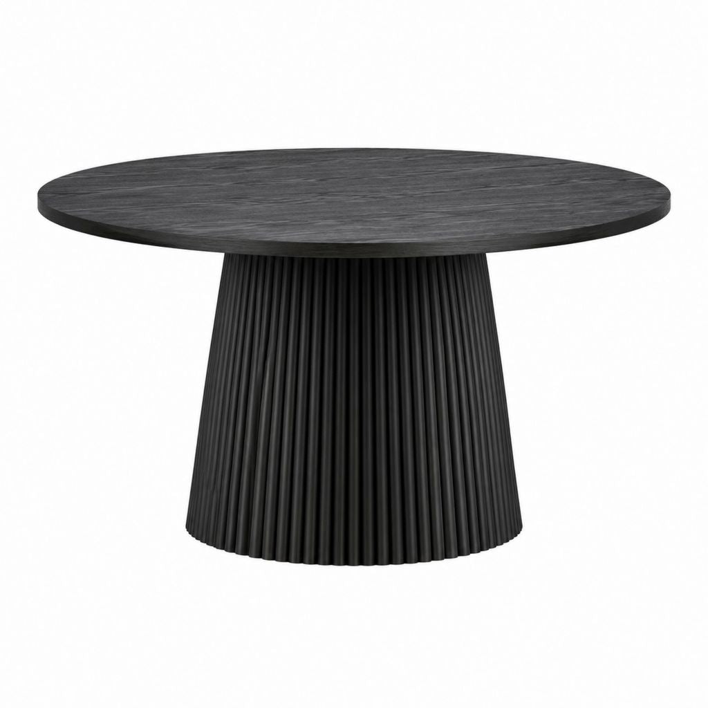 Runder Esstisch Schwarz Eichenfurnier MDF Ø 120 cm Höhe 75 cm