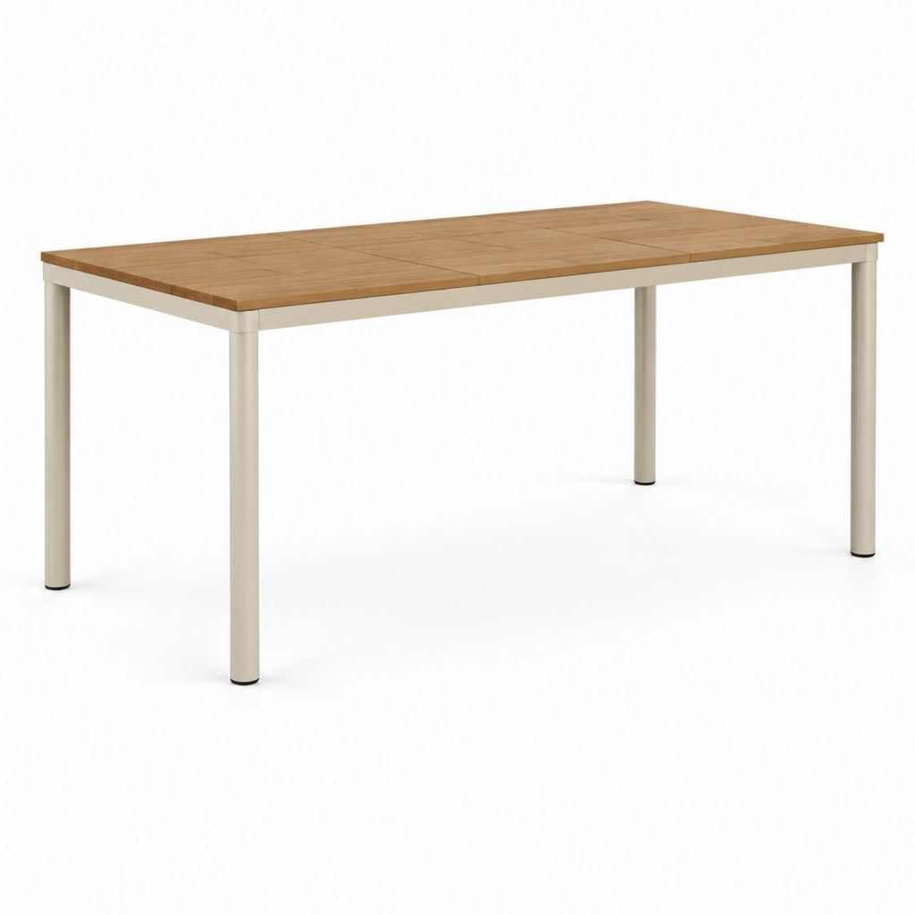 Ausziehbarer Esstisch Natur Beige MDF Stahl rechteckig 160-200 x 90 x 75 cm
