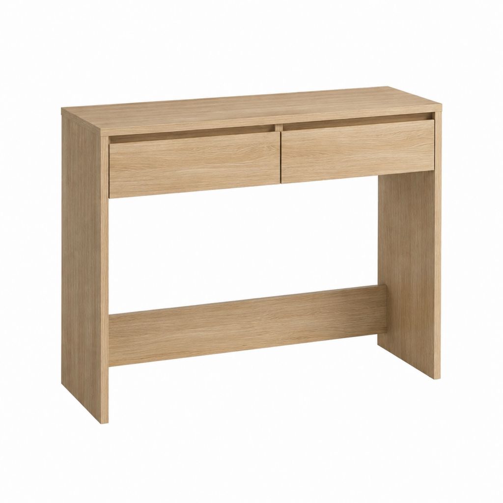 Schreibtisch mit 2 Schubladen Eichefarben Spanplatte Rechteckig 100 x 40 x 75 cm