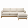 Ecksofa mit Recamiere Beige Polyesterbezug 230 x 150 x 85 cm