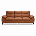 3-Sitzer Sofa Cognac PU-Kunstleder Gerade Form 210 x 90 x 88 cm