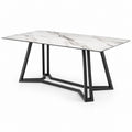 Esstisch Weiß Schwarz Keramik in Marmoroptik Rechteckig 180 x 90 x 75 cm