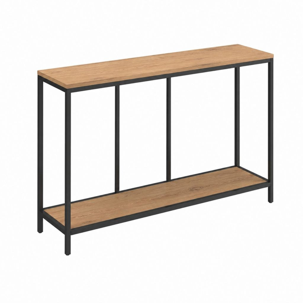 Konsolentisch Eichefarben Schwarz aus Spanplatte und Stahl Rechteckig 120 x 30 x 80 cm