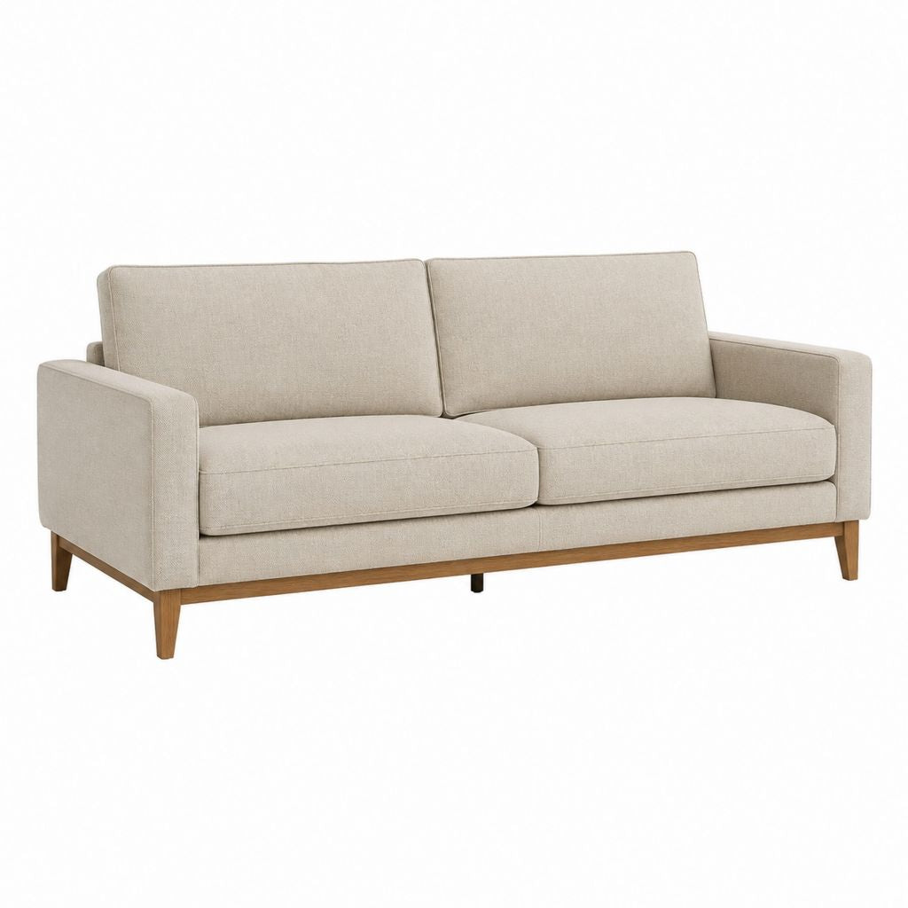 2-Sitzer Sofa Beige Polyester Rechteckig 180 x 85 x 82 cm