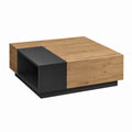 Couchtisch Eiche Schwarz MDF rechteckig 100 x 60 x 35 cm mit offenem Fach