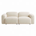 2-Sitzer Sofa Creme Polyester-Bouclé abgerundete Form 220 x 95 x 72 cm