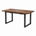 Esstisch Braun Schwarz Akazienholz Stahl Rechteckig 180 x 90 x 75 cm