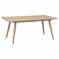 Ausziehbarer Esstisch Eiche Natur MDF Eichenfurnier rechteckig 140-180 x 80 x 75 cm