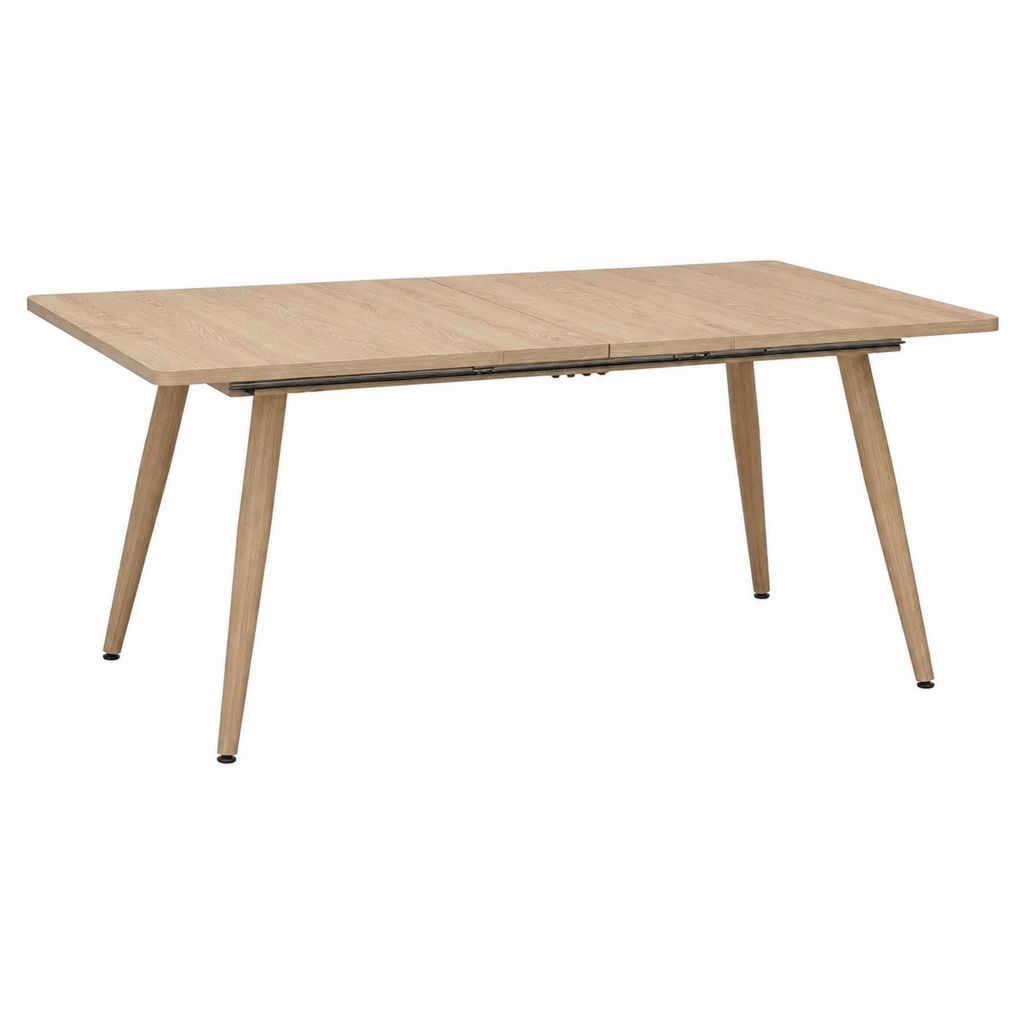 Ausziehbarer Esstisch Eiche Natur MDF Eichenfurnier rechteckig 140-180 x 80 x 75 cm